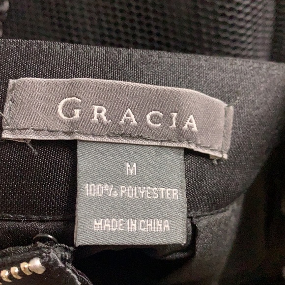 GARCIA Black embroidered net knee length pencil skirt Medium - Picture 4 of 5